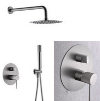 Miscelatore Monomando Da Incasso Per Doccia Imex LINE - Finitura Nichel Spazzolato - Foto 6